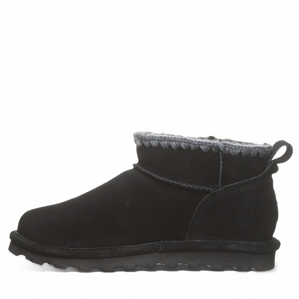 Botas Bearpaw Shorty Crochet Mujer Negras | AUI9388DS