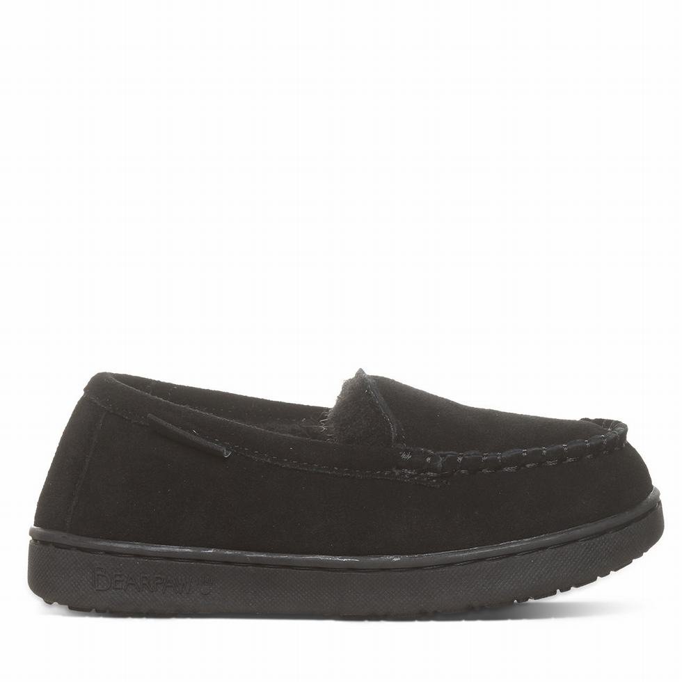 Pantuflas Bearpaw Jamie Youth Niños Negras | OPN10081GJ